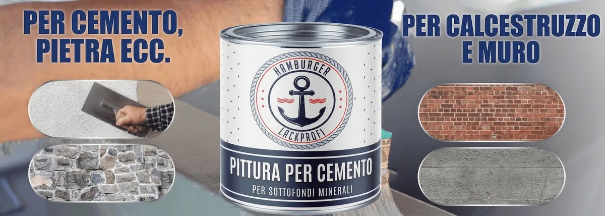 Vernice per cemento Hamburger Lackprofi. Per cemento, pietra, mattoni e superfici minerali.
