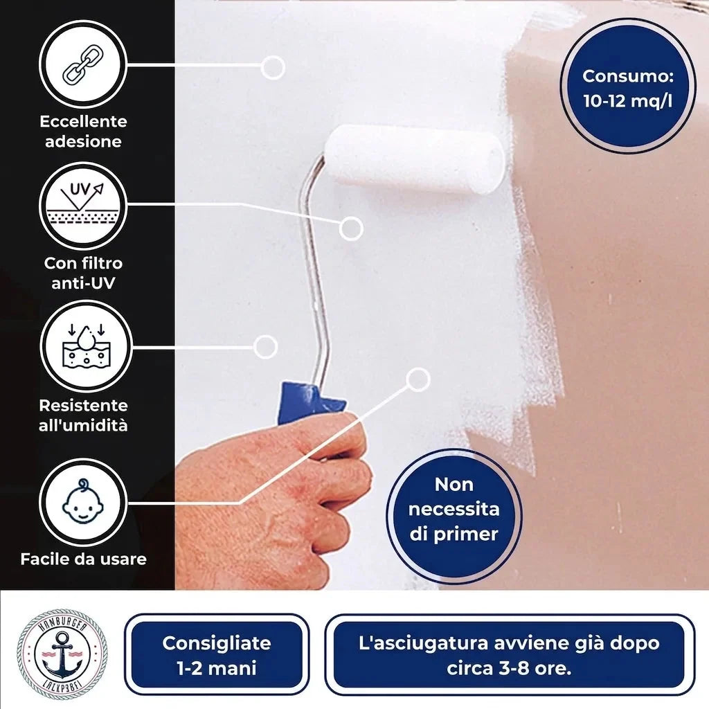 Smalto per vasca da bagno 2K set senza pensieri (X500) incl. accessori XXL - Hamburger Lack-Profi