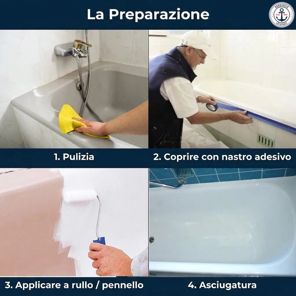 FARBENLÖWE Smalto per vasca da bagno - vernice bicomponente ultramoderna