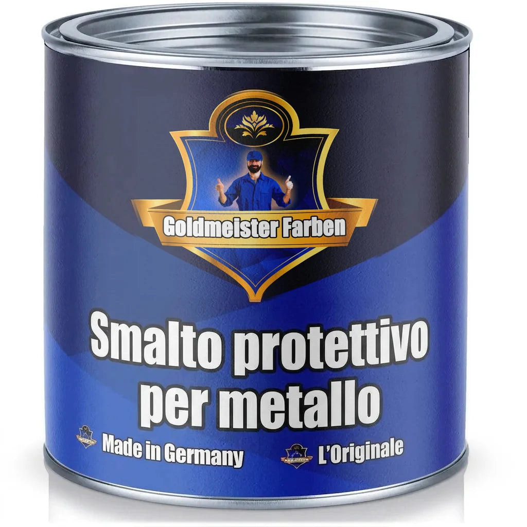 Lattina blu di Goldmeister Farben, vernice protettiva per metalli 3in1. Prodotto tedesco originale.