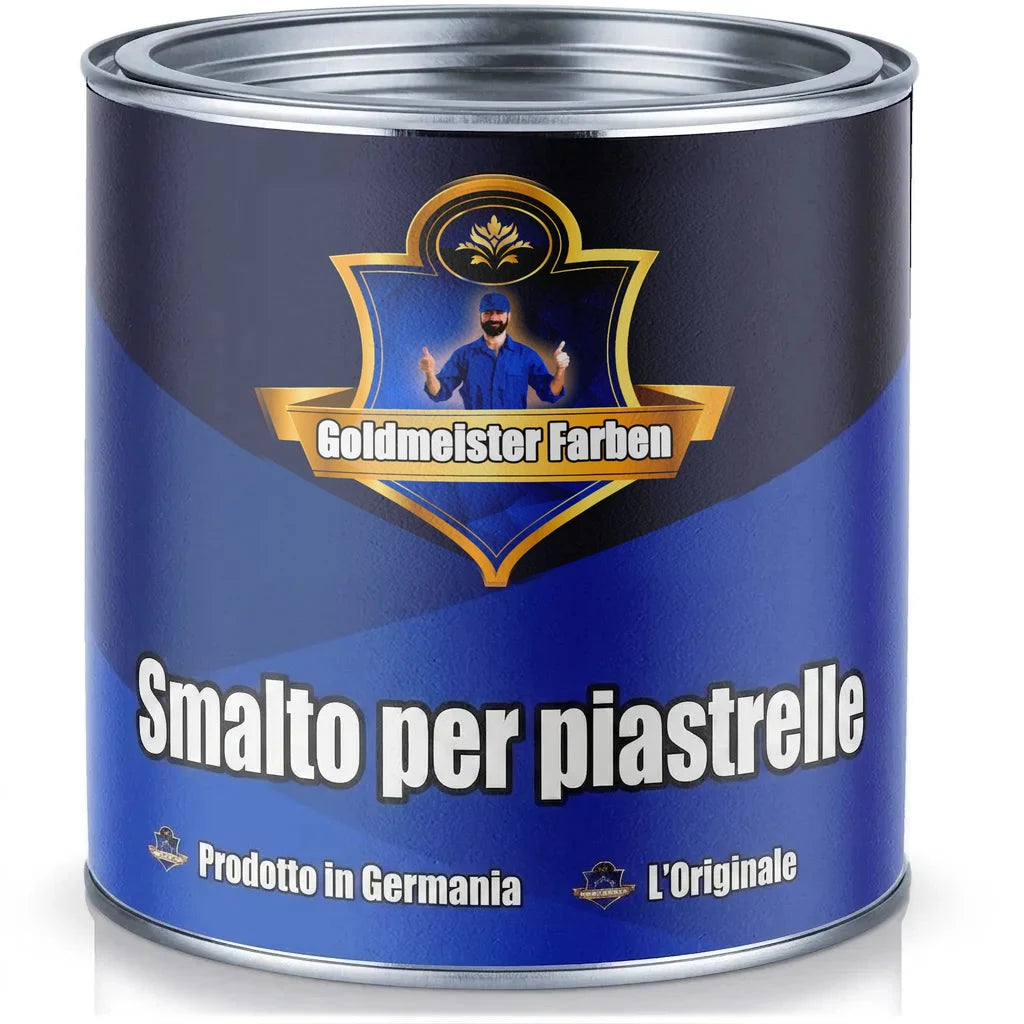 Barattolo di vernice blu Goldmeister Farben per piastrelle, Made in Germany, l'originale