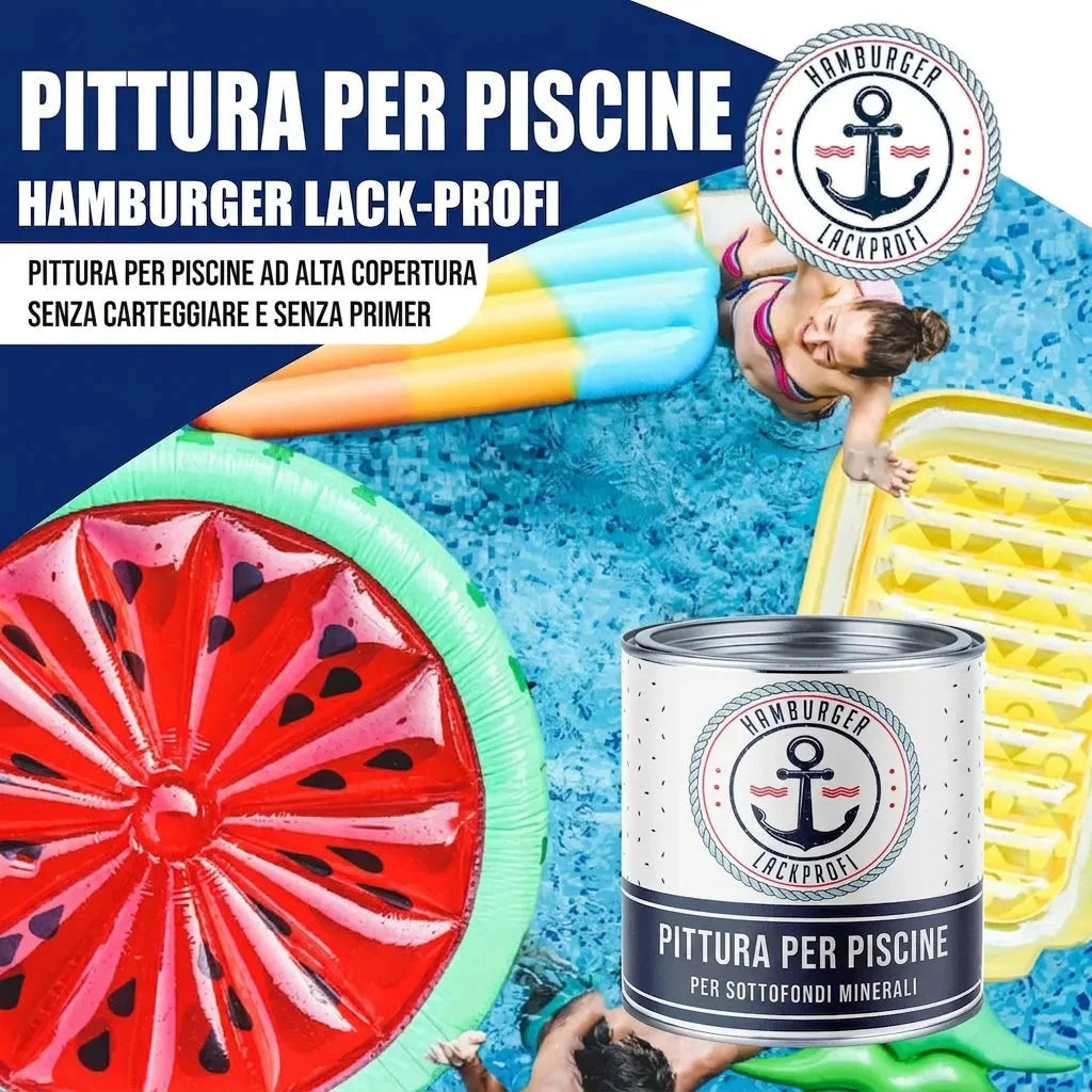 Pittura per piscine set senza pensieri (X500) incl. accessori XXL - Hamburger Lack-Profi
