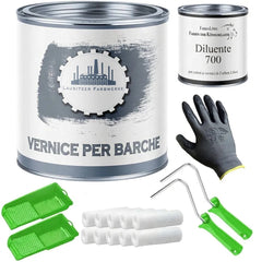 Vernice con rullo e diluente