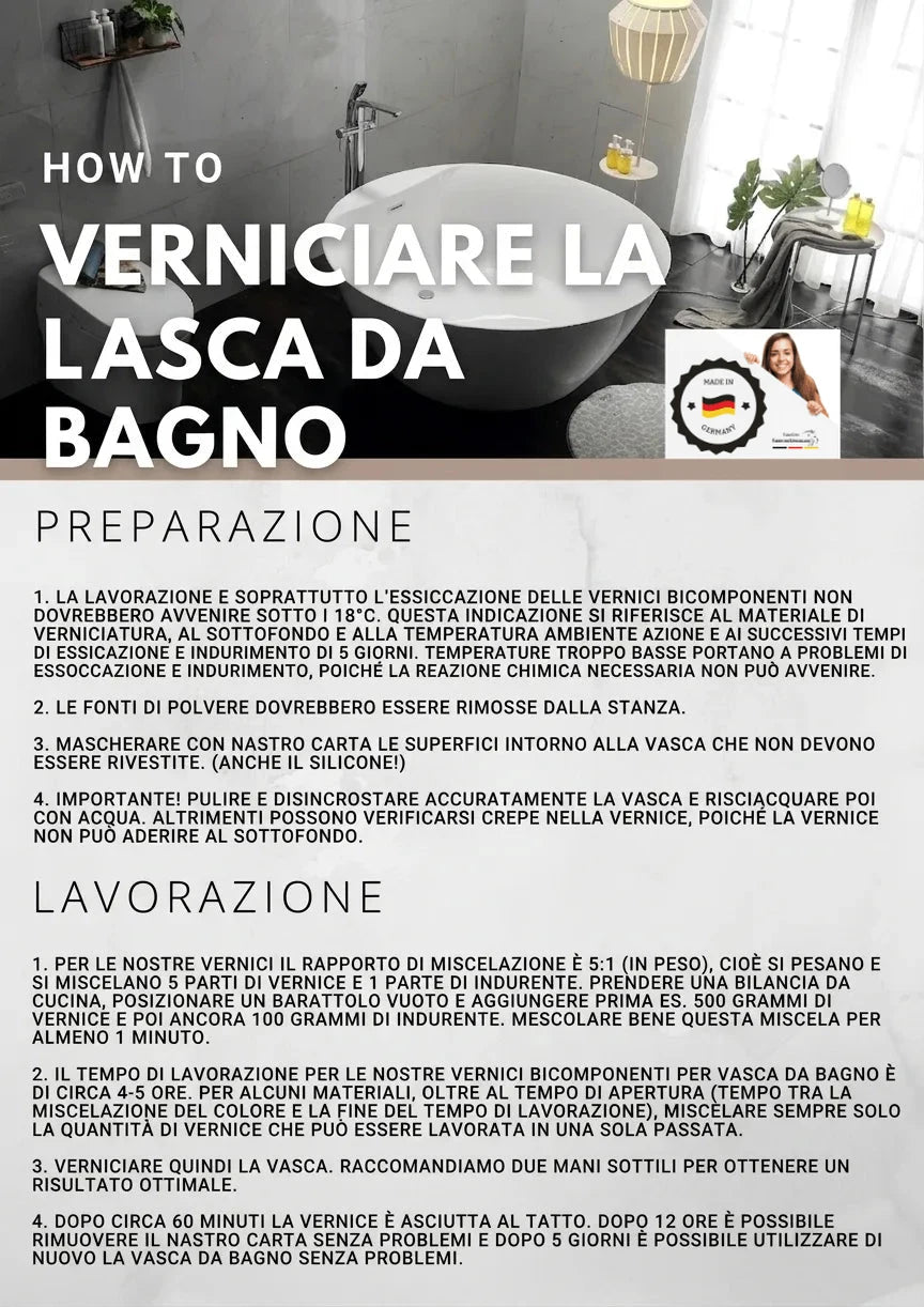 FARBENLÖWE Smalto per vasca da bagno - vernice bicomponente ultramoderna